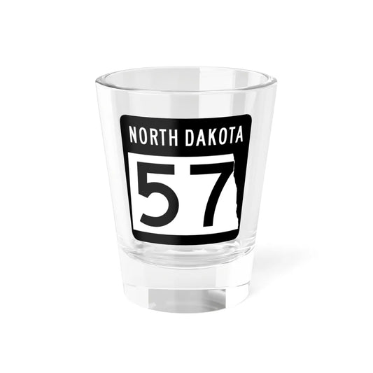 ND-57 2015 (North Dakota) (Road Sign) Shot Glass 1.5oz 1.5oz - Go Mug Yourself