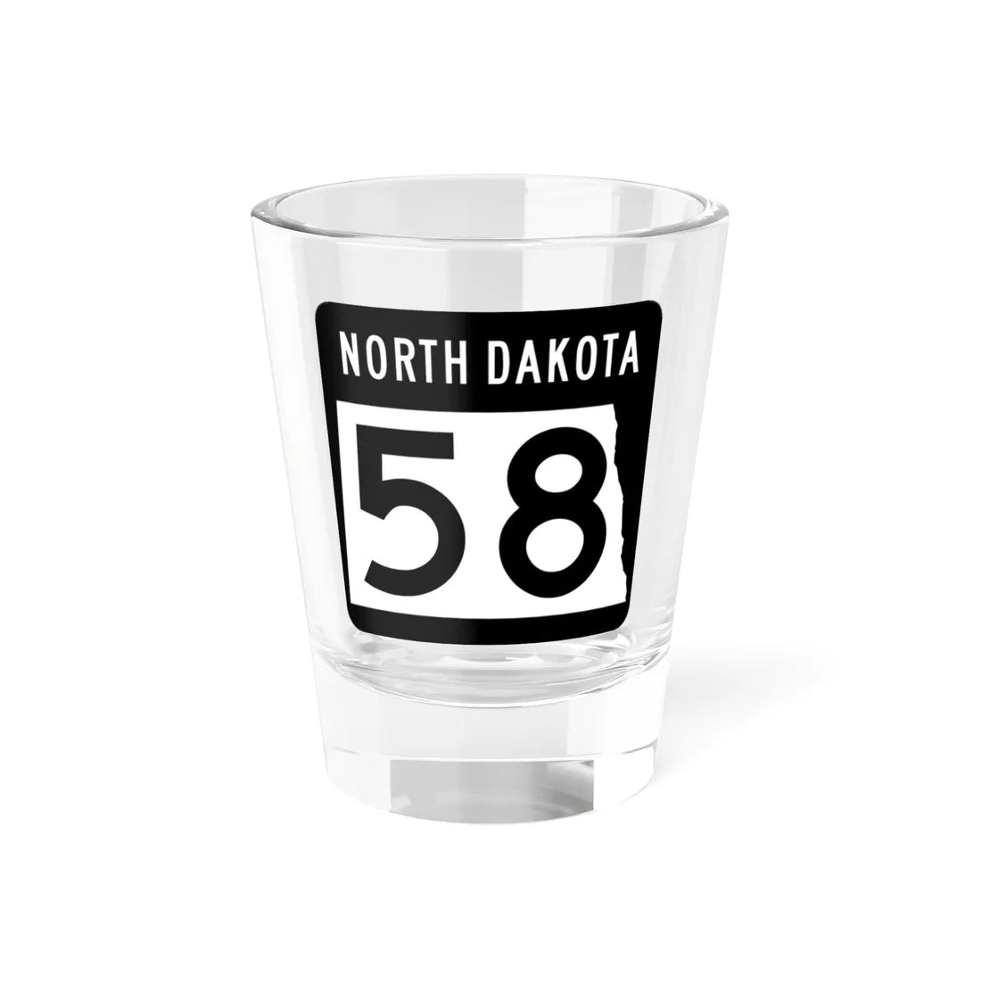 ND-58 2015 (North Dakota) (Road Sign) Shot Glass 1.5oz 1.5oz - Go Mug Yourself