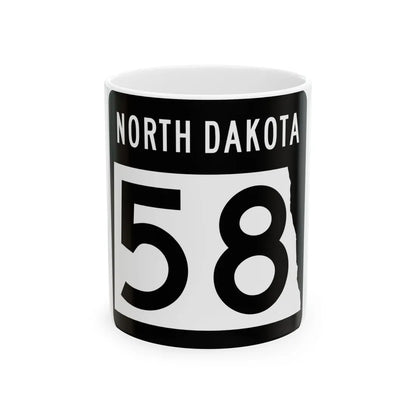 ND-58 2015 (North Dakota) (Road Sign) White Coffee Mug 11oz - Go Mug Yourself