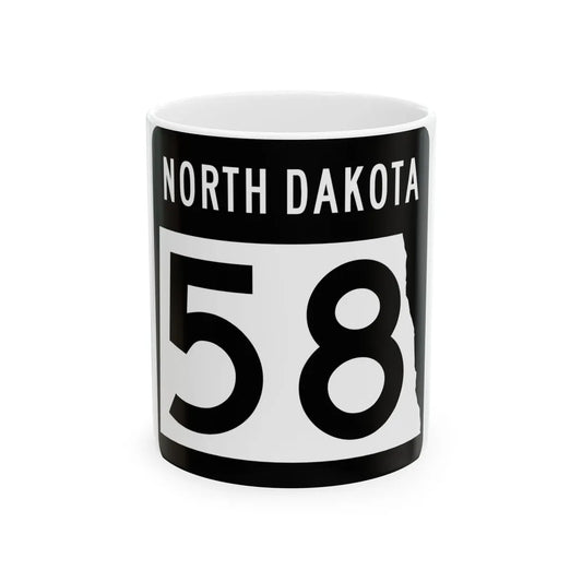 ND-58 2015 (North Dakota) (Road Sign) White Coffee Mug 11oz - Go Mug Yourself