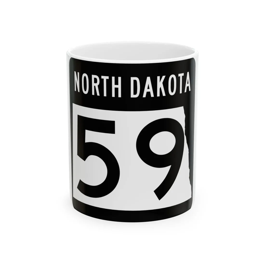 ND-59 2015 (North Dakota) (Road Sign) White Coffee Mug 11oz - Go Mug Yourself