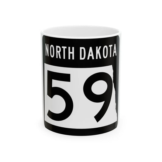 ND-59 2015 (North Dakota) (Road Sign) White Coffee Mug 11oz - Go Mug Yourself