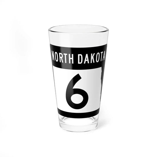 ND-6 2015 (North Dakota) (Road Sign) Pint Glass 16oz 16oz - Go Mug Yourself