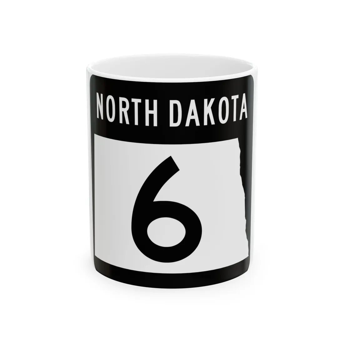 ND-6 2015 (North Dakota) (Road Sign) White Coffee Mug 11oz - Go Mug Yourself