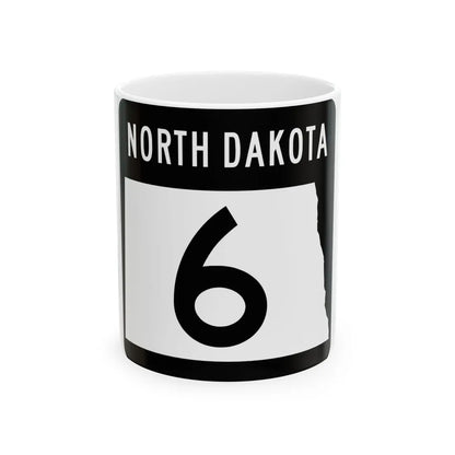 ND-6 2015 (North Dakota) (Road Sign) White Coffee Mug 11oz - Go Mug Yourself