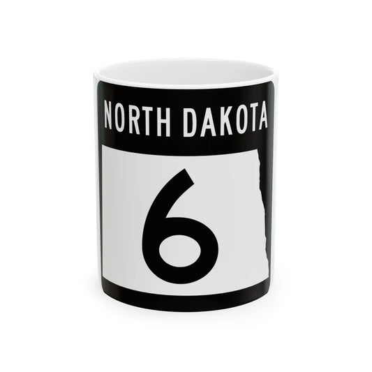 ND-6 2015 (North Dakota) (Road Sign) White Coffee Mug 11oz - Go Mug Yourself