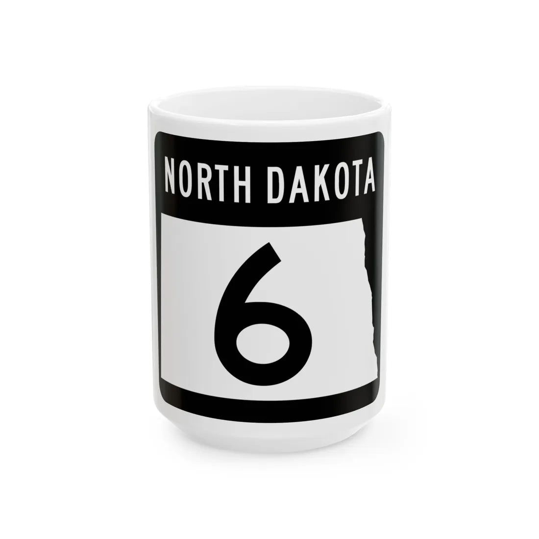 ND-6 2015 (North Dakota) (Road Sign) White Coffee Mug 15oz - Go Mug Yourself