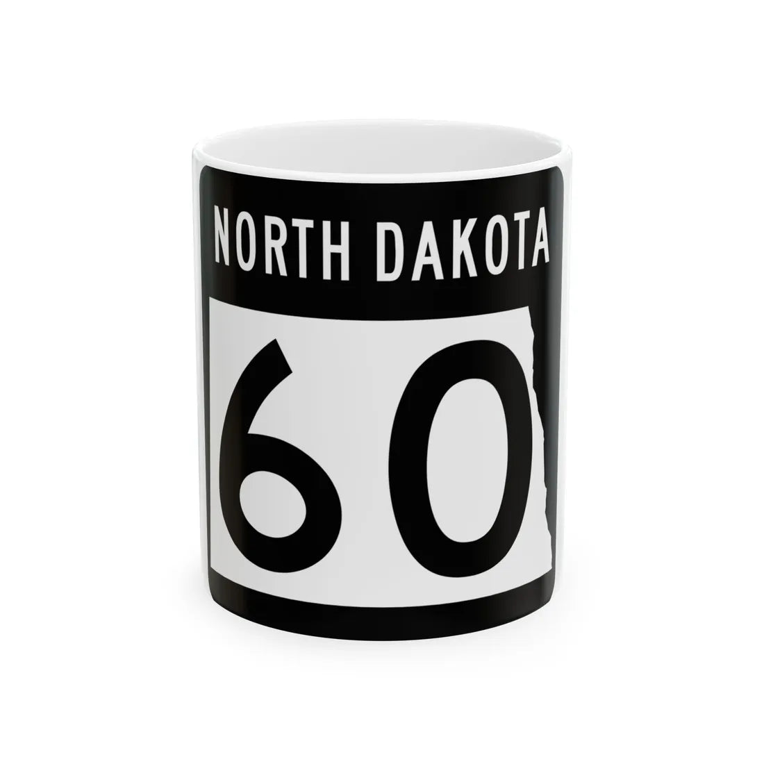 ND-60 2015 (North Dakota) (Road Sign) White Coffee Mug 11oz - Go Mug Yourself