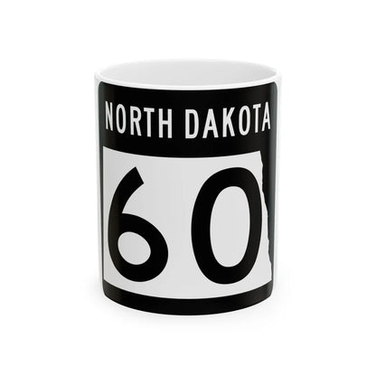 ND-60 2015 (North Dakota) (Road Sign) White Coffee Mug 11oz - Go Mug Yourself