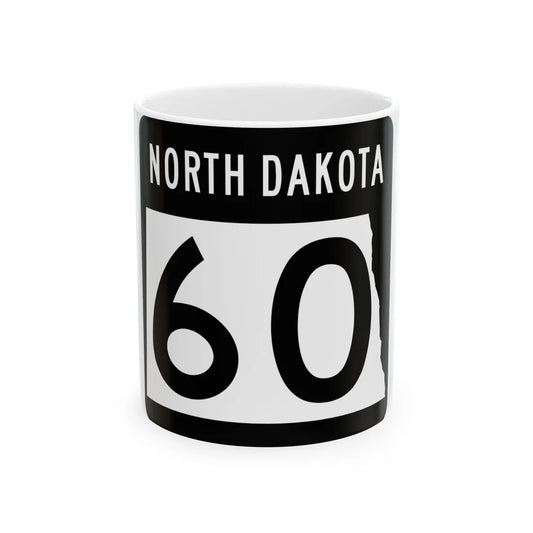 ND-60 2015 (North Dakota) (Road Sign) White Coffee Mug 11oz - Go Mug Yourself