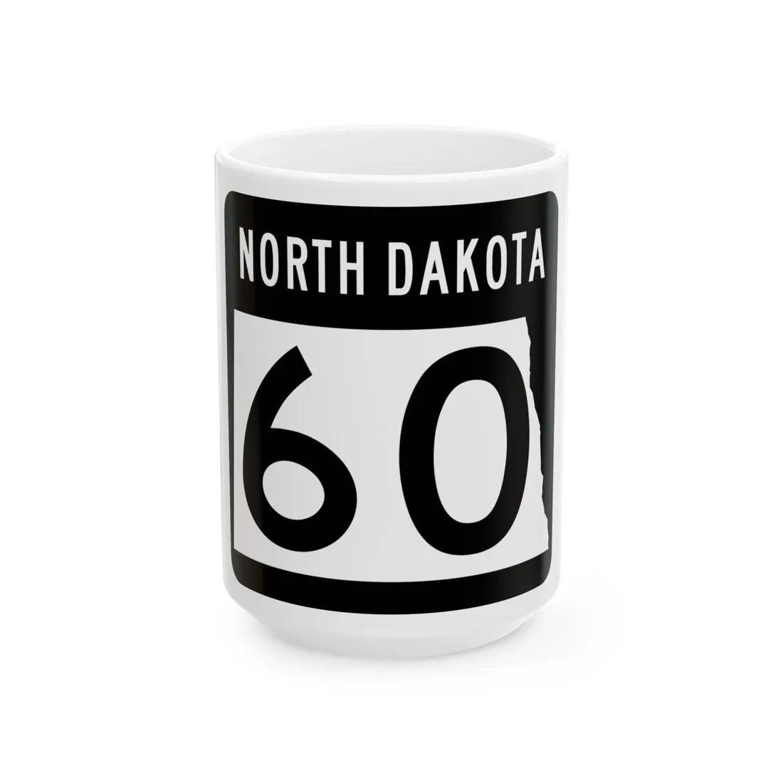 ND-60 2015 (North Dakota) (Road Sign) White Coffee Mug 15oz - Go Mug Yourself