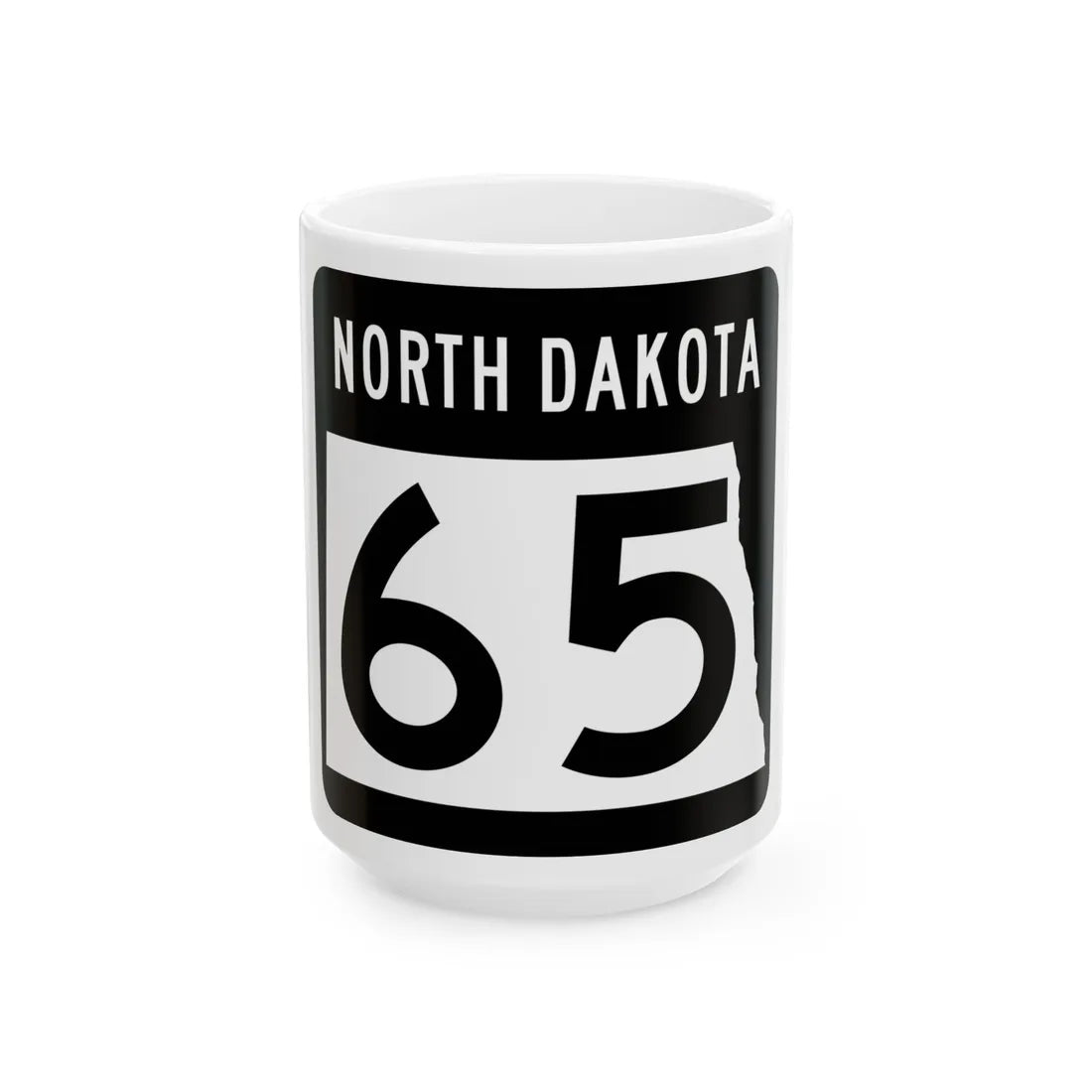 ND-65 2015 (North Dakota) (Road Sign) White Coffee Mug 15oz - Go Mug Yourself