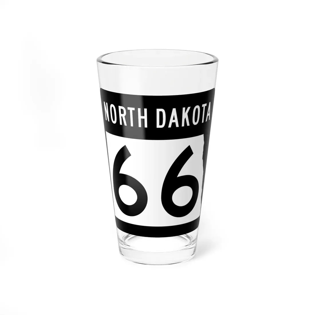 ND-66 2015 (North Dakota) (Road Sign) Pint Glass 16oz 16oz - Go Mug Yourself