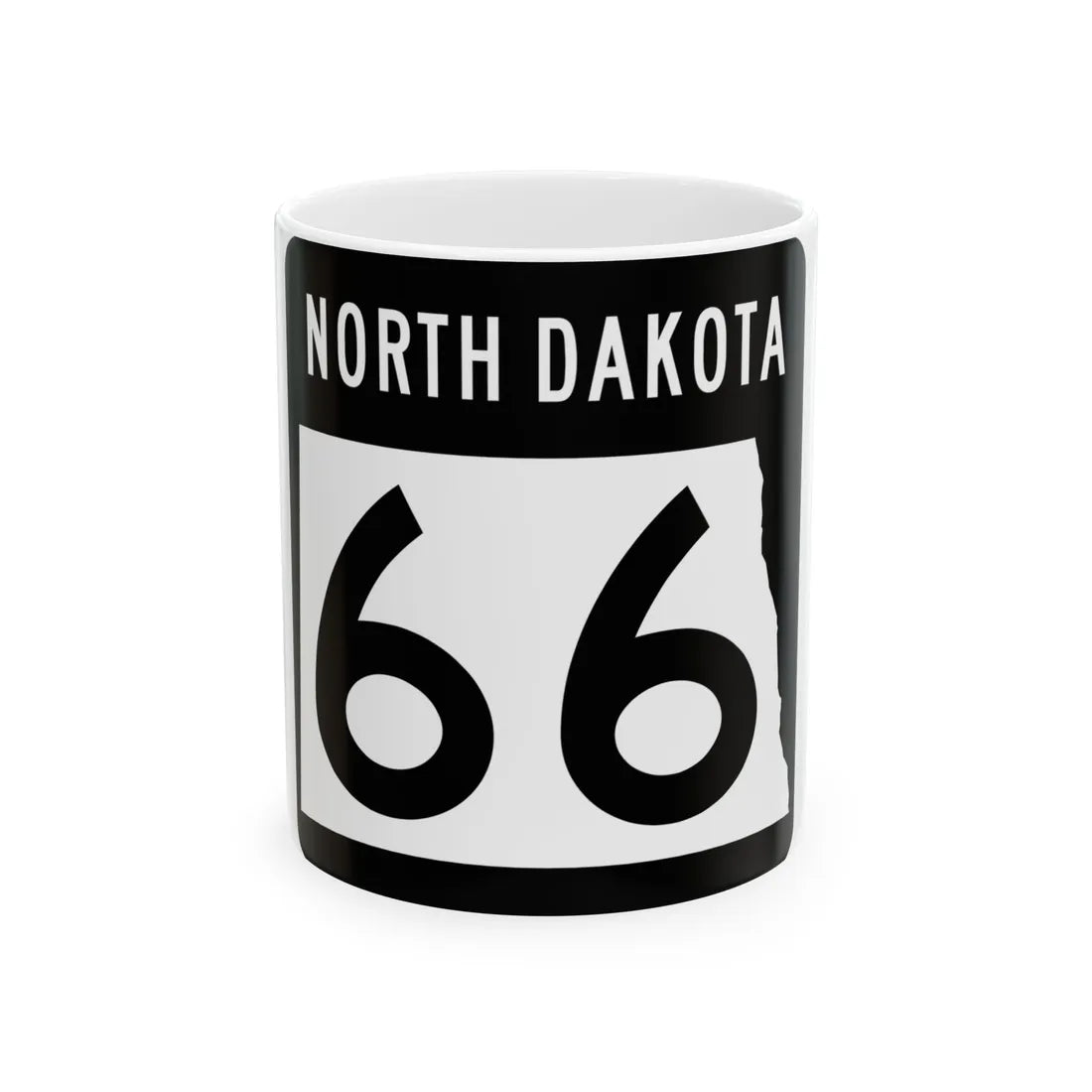 ND-66 2015 (North Dakota) (Road Sign) White Coffee Mug 11oz - Go Mug Yourself