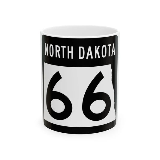 ND-66 2015 (North Dakota) (Road Sign) White Coffee Mug 11oz - Go Mug Yourself