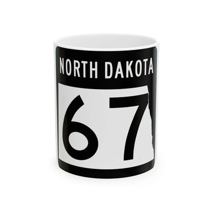 ND-67 2015 (North Dakota) (Road Sign) White Coffee Mug 11oz - Go Mug Yourself