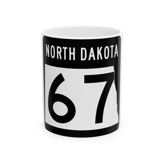 ND-67 2015 (North Dakota) (Road Sign) White Coffee Mug 11oz - Go Mug Yourself
