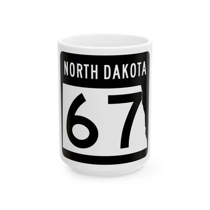 ND-67 2015 (North Dakota) (Road Sign) White Coffee Mug 15oz - Go Mug Yourself