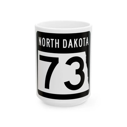 ND-73 2015 (North Dakota) (Road Sign) White Coffee Mug 15oz - Go Mug Yourself