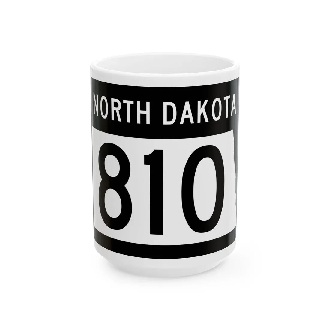 ND-810 2015 (North Dakota) (Road Sign) White Coffee Mug 15oz - Go Mug Yourself