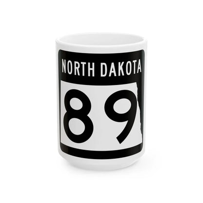ND-89 2015 (North Dakota) (Road Sign) White Coffee Mug 15oz - Go Mug Yourself