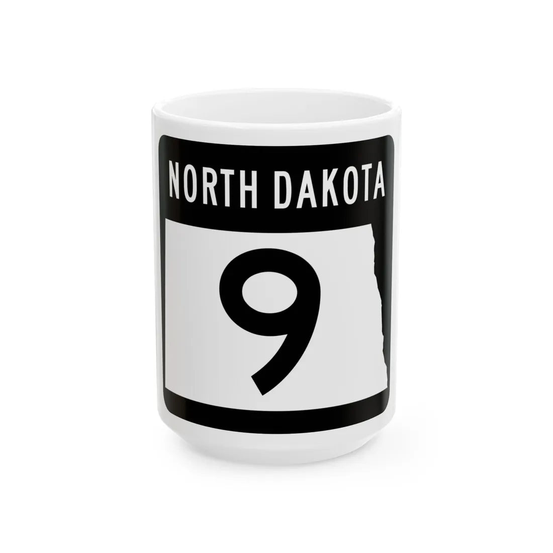 ND-9 2015 (North Dakota) (Road Sign) White Coffee Mug 15oz - Go Mug Yourself