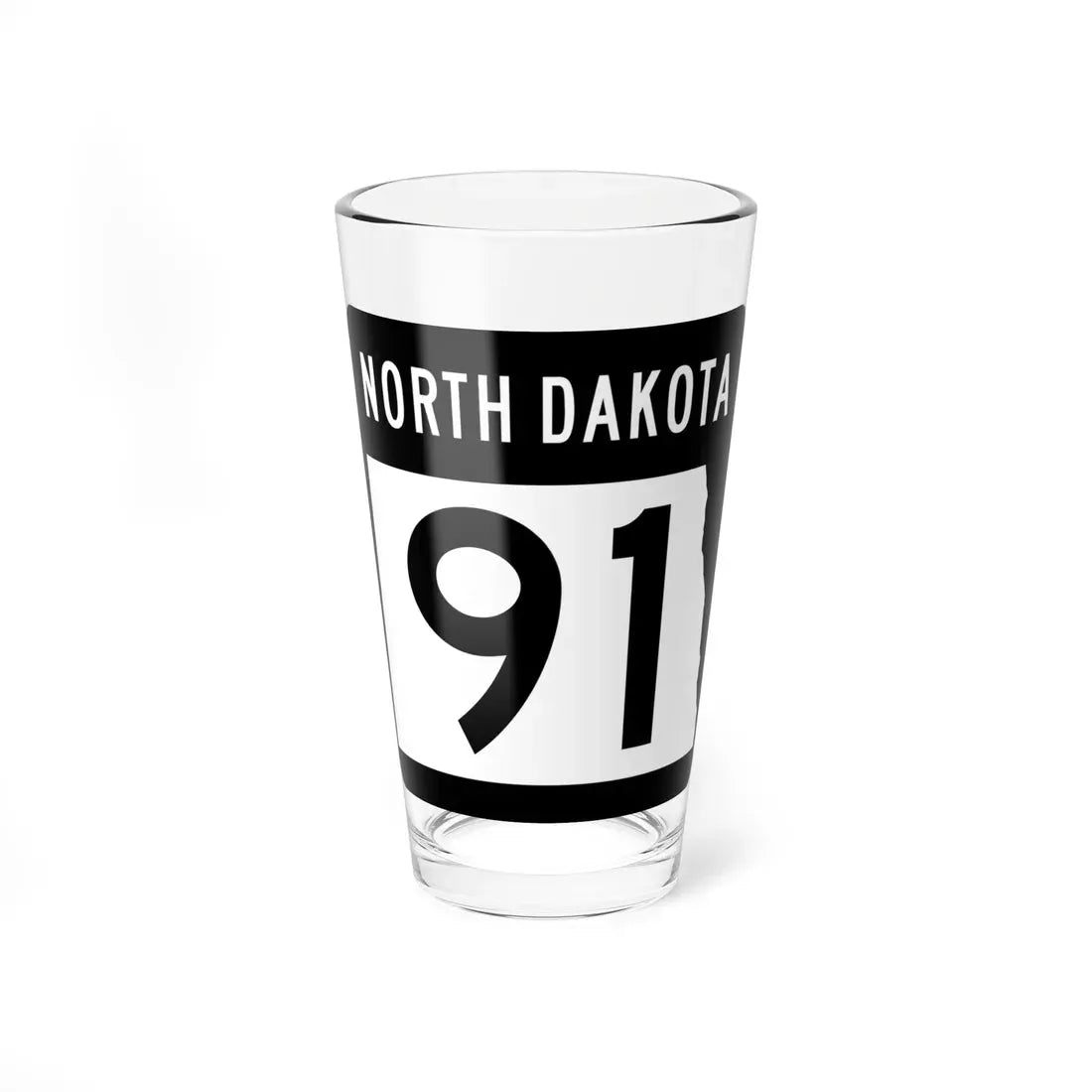 ND-91 2015 (North Dakota) (Road Sign) Pint Glass 16oz 16oz - Go Mug Yourself