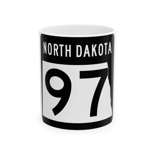 ND-97 2015 (North Dakota) (Road Sign) White Coffee Mug 11oz - Go Mug Yourself