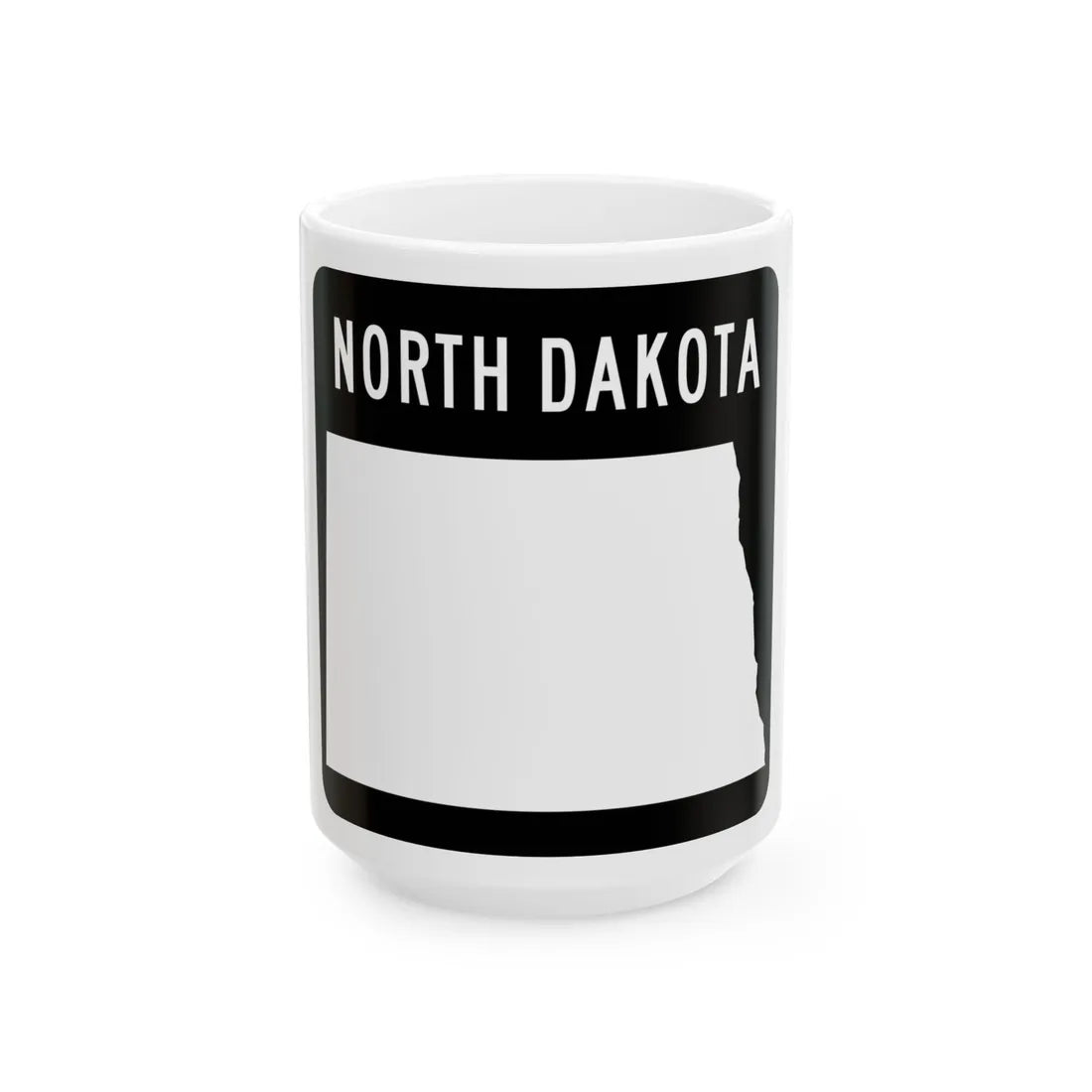 ND-blank (North Dakota) (Road Sign) White Coffee Mug 15oz - Go Mug Yourself
