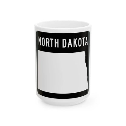 ND-blank (North Dakota) (Road Sign) White Coffee Mug 15oz - Go Mug Yourself