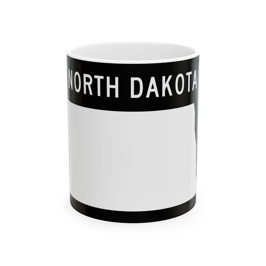 ND-blank wide (North Dakota) (Road Sign) White Coffee Mug 11oz - Go Mug Yourself