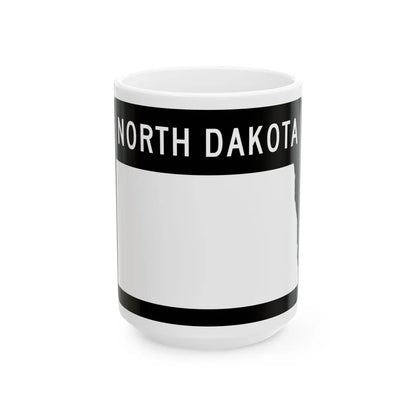 ND-blank wide (North Dakota) (Road Sign) White Coffee Mug 15oz - Go Mug Yourself