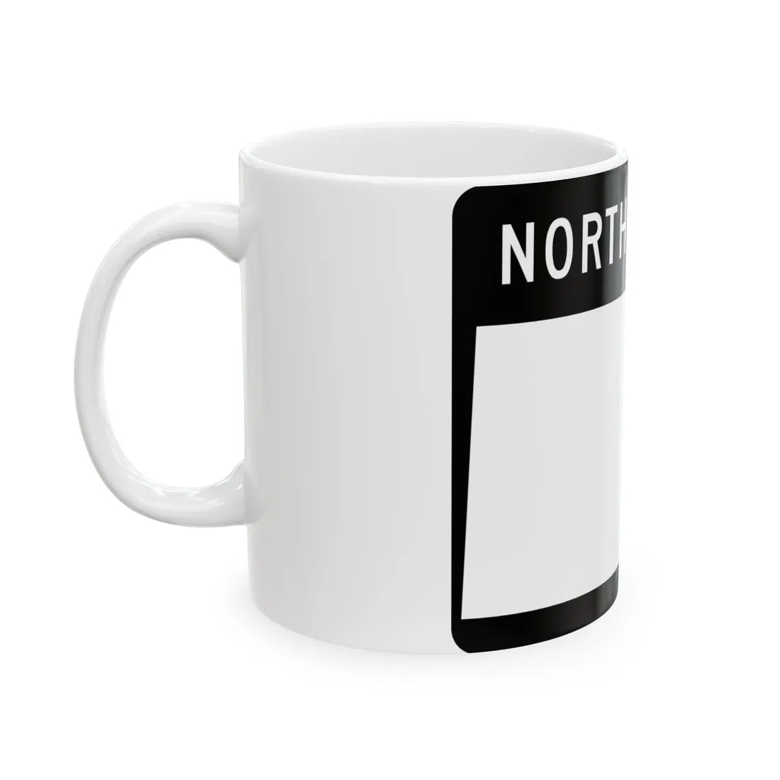 ND-blank wide (North Dakota) (Road Sign) White Coffee Mug - Go Mug Yourself