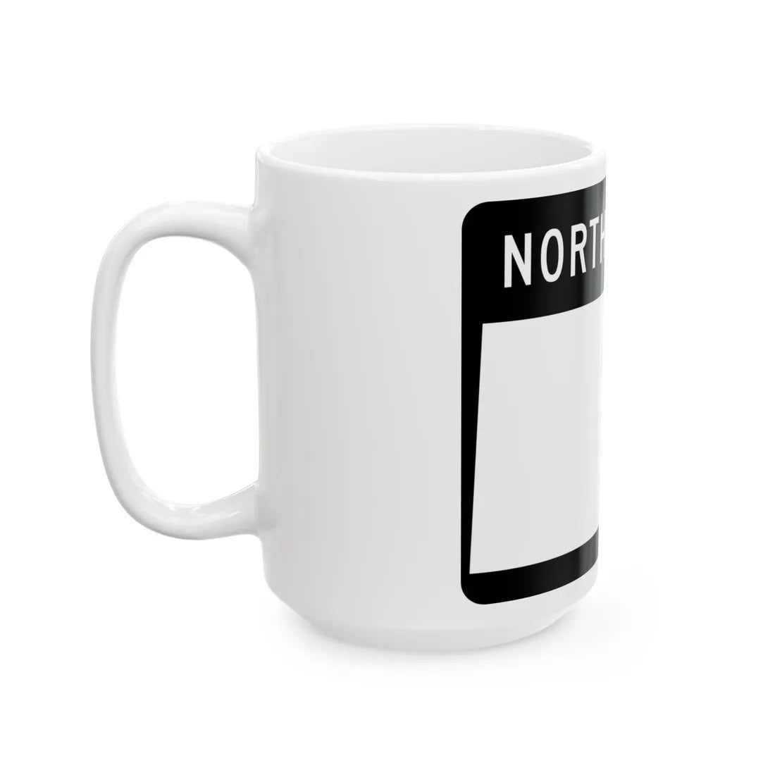ND-blank wide (North Dakota) (Road Sign) White Coffee Mug - Go Mug Yourself