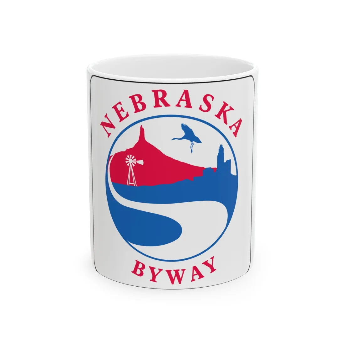 Nebraska Byway Sign M1-11 (Nebraska) (Road Sign) White Coffee Mug 11oz - Go Mug Yourself