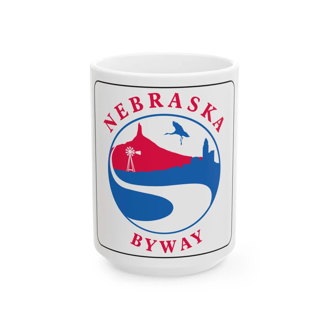 Nebraska Byway Sign M1-11 (Nebraska) (Road Sign) White Coffee Mug 15oz - Go Mug Yourself