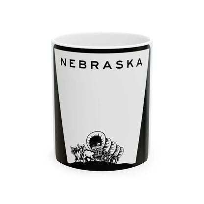 Nebraska state highway marker (Nebraska) (Road Sign) White Coffee Mug 11oz - Go Mug Yourself