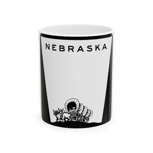 Nebraska state highway marker (Nebraska) (Road Sign) White Coffee Mug 11oz - Go Mug Yourself