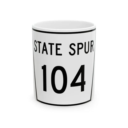 Nebraska State Spur 104 (Nebraska) (Road Sign) White Coffee Mug 11oz - Go Mug Yourself