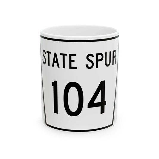 Nebraska State Spur 104 (Nebraska) (Road Sign) White Coffee Mug 11oz - Go Mug Yourself