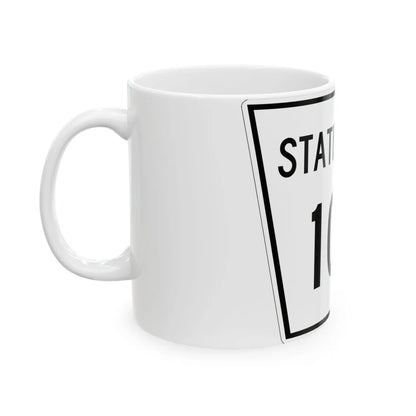 Nebraska State Spur 104 (Nebraska) (Road Sign) White Coffee Mug - Go Mug Yourself