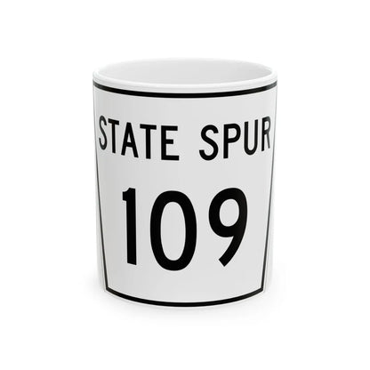 Nebraska State Spur 109 (Nebraska) (Road Sign) White Coffee Mug 11oz - Go Mug Yourself
