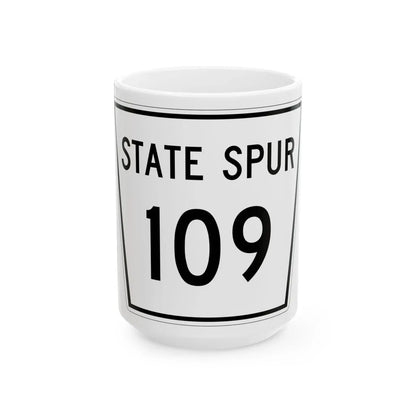 Nebraska State Spur 109 (Nebraska) (Road Sign) White Coffee Mug 15oz - Go Mug Yourself
