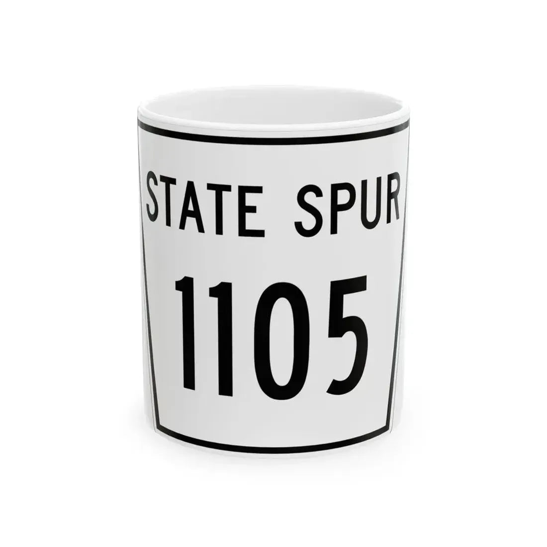 Nebraska State Spur 1105 (Nebraska) (Road Sign) White Coffee Mug 11oz - Go Mug Yourself