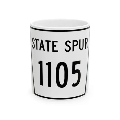 Nebraska State Spur 1105 (Nebraska) (Road Sign) White Coffee Mug 11oz - Go Mug Yourself