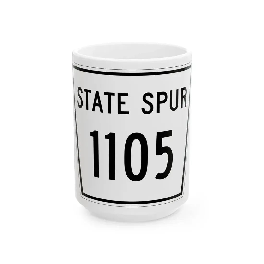 Nebraska State Spur 1105 (Nebraska) (Road Sign) White Coffee Mug 15oz - Go Mug Yourself
