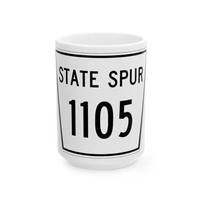 Nebraska State Spur 1105 (Nebraska) (Road Sign) White Coffee Mug 15oz - Go Mug Yourself
