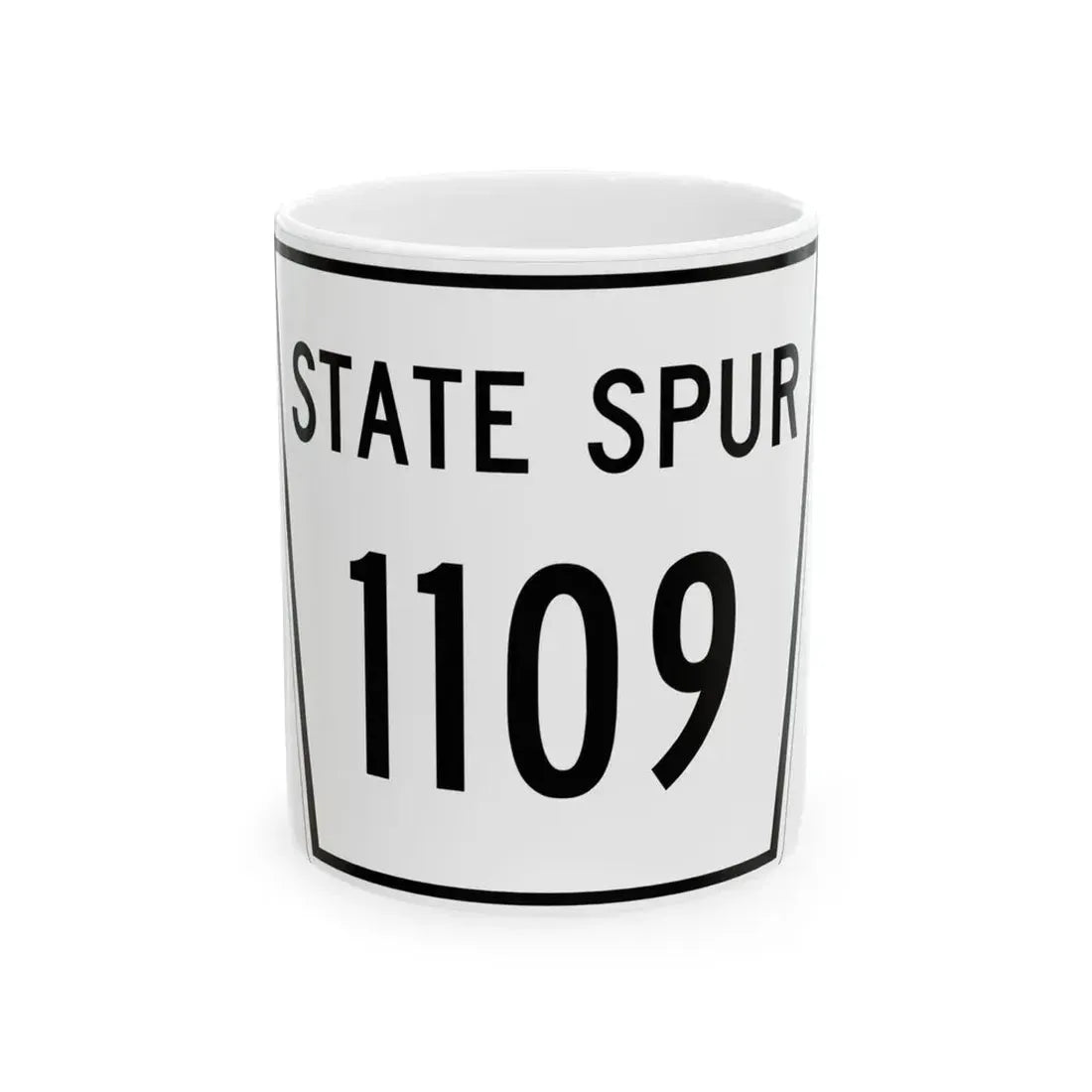 Nebraska State Spur 1109 (Nebraska) (Road Sign) White Coffee Mug 11oz - Go Mug Yourself