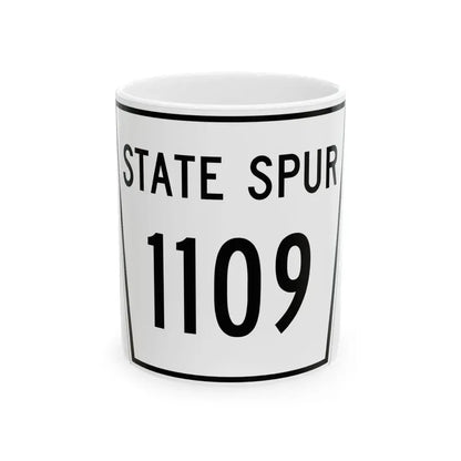 Nebraska State Spur 1109 (Nebraska) (Road Sign) White Coffee Mug 11oz - Go Mug Yourself