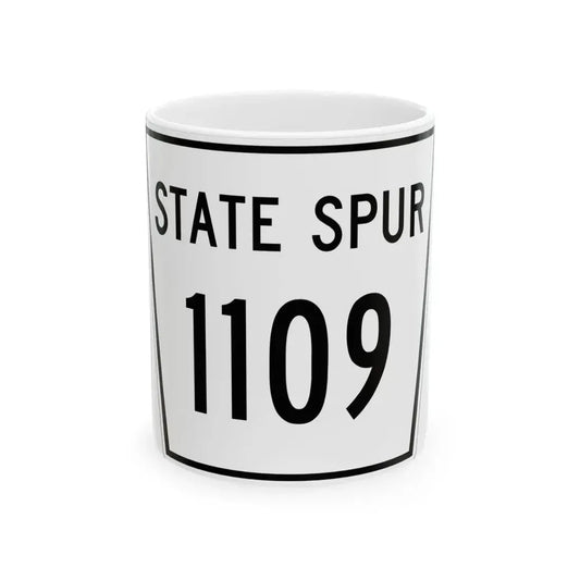 Nebraska State Spur 1109 (Nebraska) (Road Sign) White Coffee Mug 11oz - Go Mug Yourself